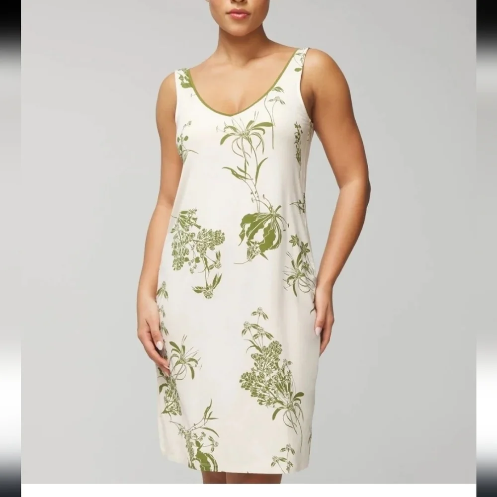 Soma Cream and Green Floral Chemise